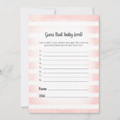 White Bunny Pink raadt dat Baby-spel Kaart (Voorkant)