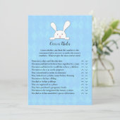 White Bunny Rabbit Blue over under Shower Game Kaart (Staand voorkant)