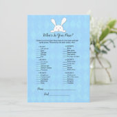 White Bunny Rabbit Blue Wat zit er in je paarse sp Kaart (Staand voorkant)