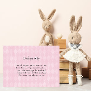 White Bunny Rabbit boeken voor Baby shower spel Informatiekaartje