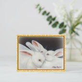 White Bunny Rabbit Briefkaart (Staand voorkant)