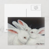White Bunny Rabbit Briefkaart (Voorkant / Achterkant)