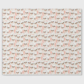 White Bunny Rabbit Face Seamless Pattern Cadeaupapier (Vlak)
