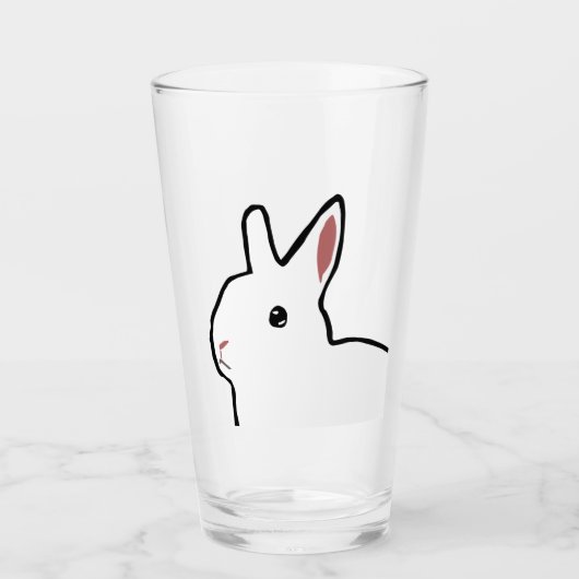 White Bunny Rabbit - Glass Tumbler (Voorkant)