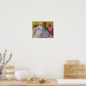 White Bunny Rabbit in Spring Bonnet Art 11x14 Poster (Keuken)