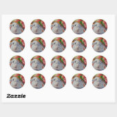 White Bunny Rabbit in Spring Bonnet Waterverf Art Ronde Sticker (Vel)