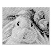 White Bunny Rabbit in Spring Bonnet Waterverf Art Rubberstempel (Afrduk)
