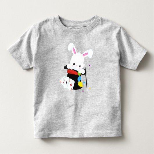 White Bunny, Rabbit, Magic Trick, Magic Wand, Pet Kinder Shirts (Voorkant)