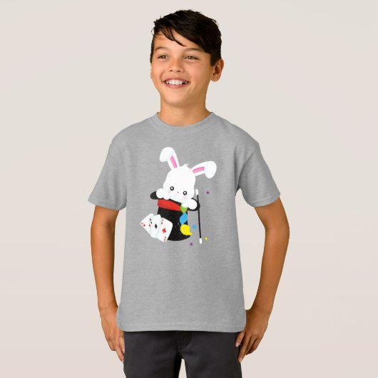 White Bunny, Rabbit, Magic Trick, Magic Wand, Pet T-shirt (Voorkant volledig)