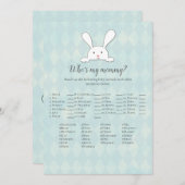 White Bunny Rabbit, mijn mama Baby shower-spel Kaart (Voorkant / Achterkant)