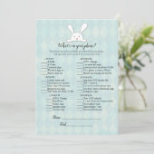 White Bunny Rabbit op je Baby shower Kaart (Staand voorkant)