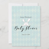 White Bunny Rabbit op je Baby shower Kaart (Achterkant)