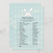 White Bunny Rabbit Snoep Baby shower Game Kaart (Voorkant / Achterkant)