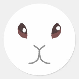 White Bunny Ronde Sticker