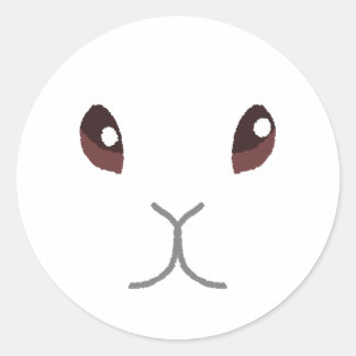 White Bunny Ronde Sticker