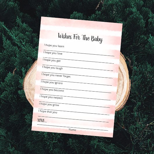 White Bunny roze wenst Baby Kaart