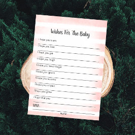 White Bunny roze wenst Baby Kaart