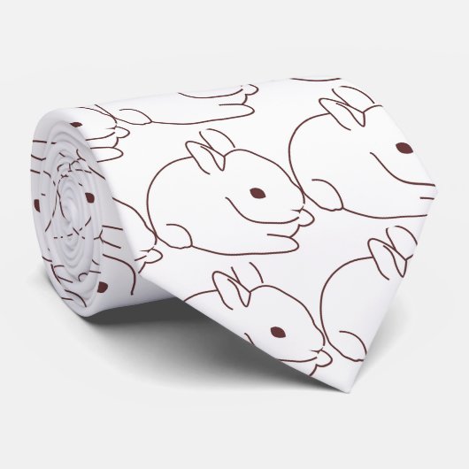 White Bunny Stropdas (Opgerold)