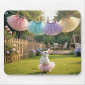 White Bunny Wearing a Pink Tutu Muismat (Voorkant)