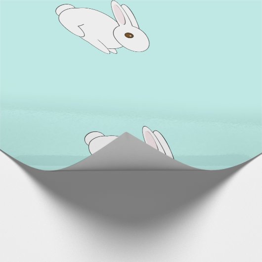 White Bunny Wrapping Paper Cadeaupapier (Hoek)