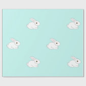 White Bunny Wrapping Paper Cadeaupapier (Vlak)