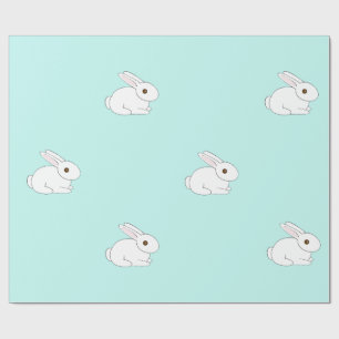 White Bunny Wrapping Paper Cadeaupapier