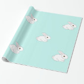 White Bunny Wrapping Paper Cadeaupapier (Uitgerold)