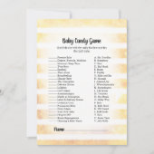 White Bunny Yellow Baby Baby shower Game Kaart (Voorkant)