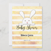 White Bunny Yellow Baby Baby shower Game Kaart (Achterkant)