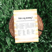 White Bunny Yellow dat mijn mama Baby shower Game Kaart