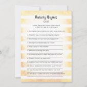 White Bunny Yellow Nursery Rhymes Quiz Game Kaart (Voorkant)