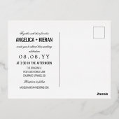 White Burgundy Floral Greenery Monogram Weddenscha Folie Uitnodiging Briefkaart (Achterkant)