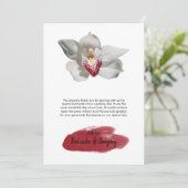 White Burgundy Orchid Weddenschap Hartelijk dank Bedankkaart (Staand voorkant)