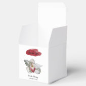 White Burgundy Orchid Wedding Bedankdoosjes (Geopend)