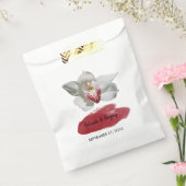 White Burgundy Orchid Wedding Bedankzakje (Gezegeld)