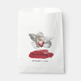 White Burgundy Orchid Wedding Bedankzakje