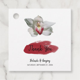 White Burgundy Orchid Wedding Gift Bedankjes Labels