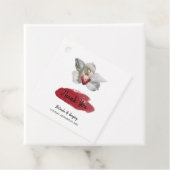 White Burgundy Orchid Wedding Gift Bedankjes Labels (In situ)