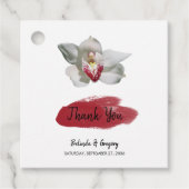 White Burgundy Orchid Wedding Gift Bedankjes Labels (Voorkant)