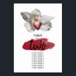White Burgundy Orchid Wedding Guest Names Kaart<br><div class="desc">Dit elegante bloemontwerp is voorzien van een orchidee. De mooie witte orchidee bloem met een ruw rood centrum wordt bovenaan geplaatst. Een schotweddverfslag benadrukt het lijstaantal. Dit is het perfecte elegante florale bruiloft design ideaal voor elk trouwthema. Elegant orchid flower bruiloft-nummerontwerp met moderne elementen. Er zijn ook huwelijksuitnodigingen en andere...</div>
