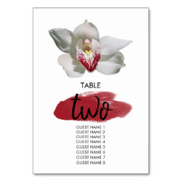 White Burgundy Orchid Wedding Guest Names Kaart