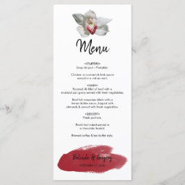 White Burgundy Orchid Wedding Menu