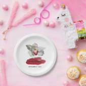 White Burgundy Orchid Wedding Papieren Bordje (Feest)