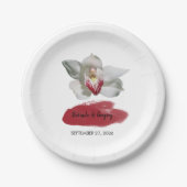 White Burgundy Orchid Wedding Papieren Bordje (Voorkant)