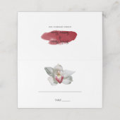 White Burgundy Orchid Wedding Place Card Plaatskaartje (Buitenkant ongevouwen)