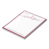 White Burgundy - Persoonlijke naam van het bureau  Notitieblok (Linkerzijde)