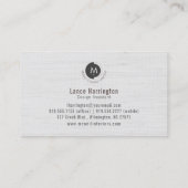 White Burlap Monogram Visitekaartje (Achterkant)