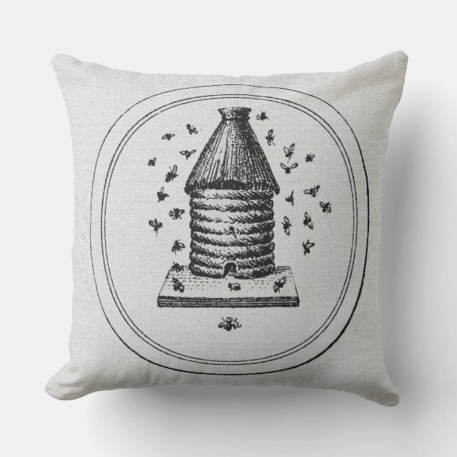 White Burlap Outdoor Pillow Buitenkussen (Voorkant)