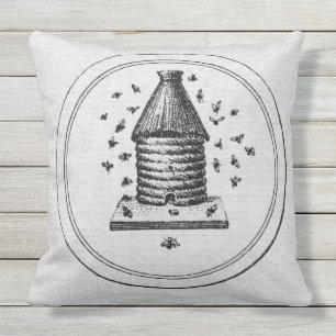 White Burlap Outdoor Pillow Buitenkussen