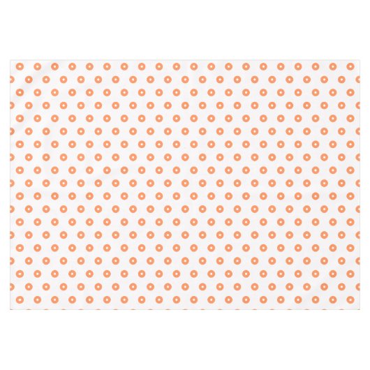 White Burnt Oranje Polka Dots Tafelkleed (Voorkant (Horizontaal))